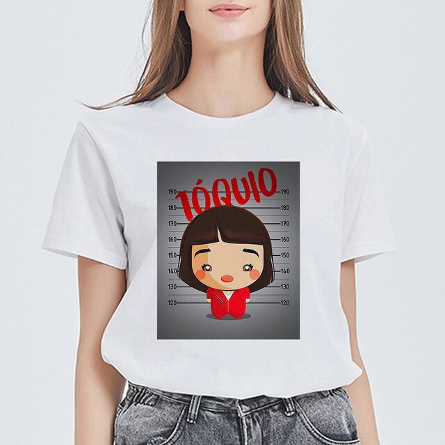 Women House of Paper Print T-shirt La Casa De Papel Tees NAIROBI Tshirt Lively Lovely T shirt Fashion Graphic Tee Shirt Female