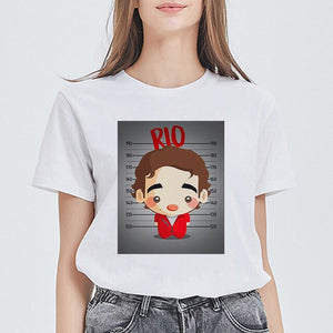 Women House of Paper Print T-shirt La Casa De Papel Tees NAIROBI Tshirt Lively Lovely T shirt Fashion Graphic Tee Shirt Female
