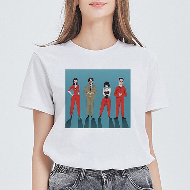 Women House of Paper Print T-shirt La Casa De Papel Tees NAIROBI Tshirt Lively Lovely T shirt Fashion Graphic Tee Shirt Female