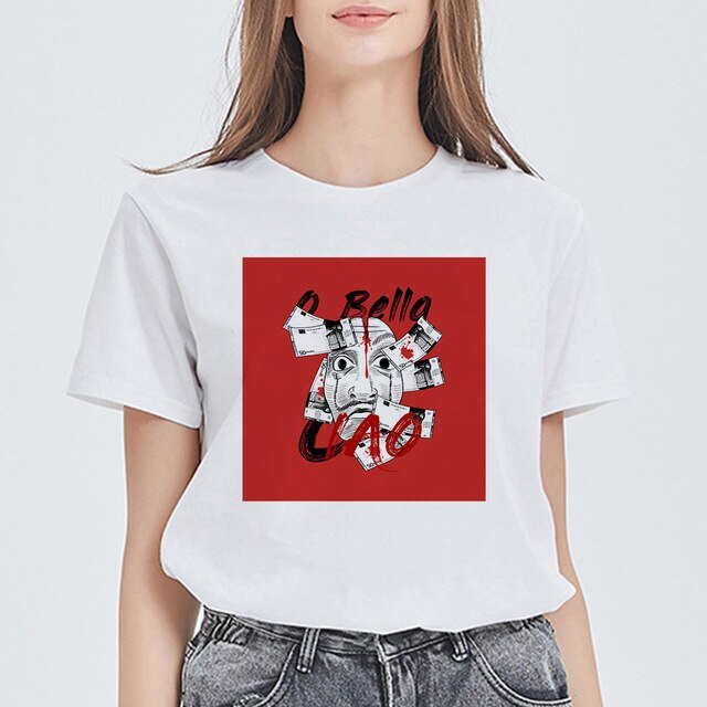 Women House of Paper Print T-shirt La Casa De Papel Tees NAIROBI Tshirt Lively Lovely T shirt Fashion Graphic Tee Shirt Female
