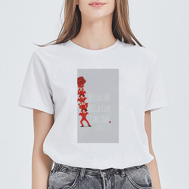 Women House of Paper Print T-shirt La Casa De Papel Tees NAIROBI Tshirt Lively Lovely T shirt Fashion Graphic Tee Shirt Female