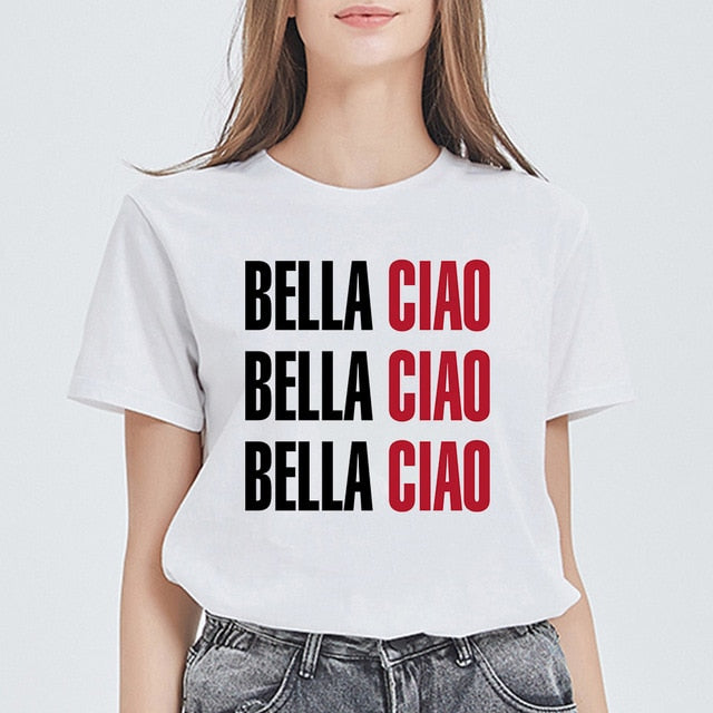 Women House of Paper Print T-shirt La Casa De Papel Tees NAIROBI Tshirt Lively Lovely T shirt Fashion Graphic Tee Shirt Female