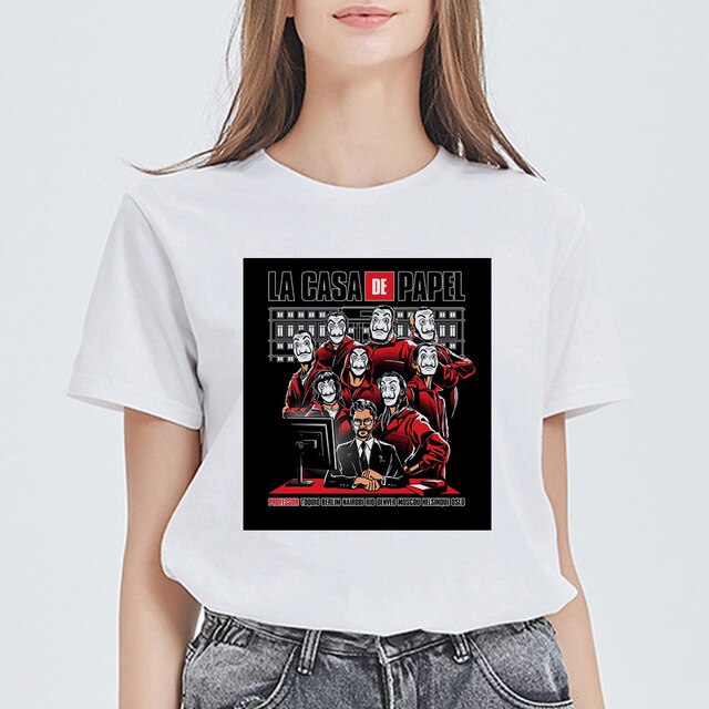 Women House of Paper Print T-shirt La Casa De Papel Tees NAIROBI Tshirt Lively Lovely T shirt Fashion Graphic Tee Shirt Female