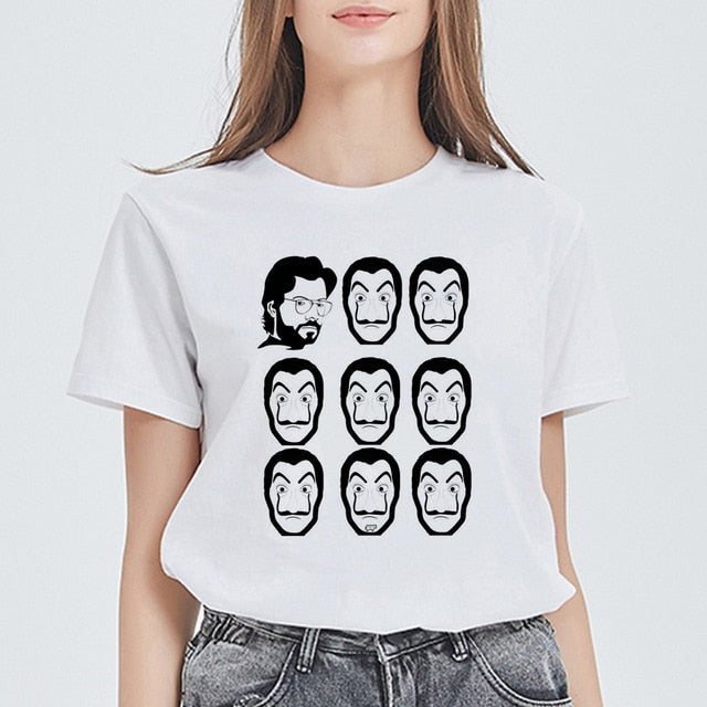 Women House of Paper Print T-shirt La Casa De Papel Tees NAIROBI Tshirt Lively Lovely T shirt Fashion Graphic Tee Shirt Female