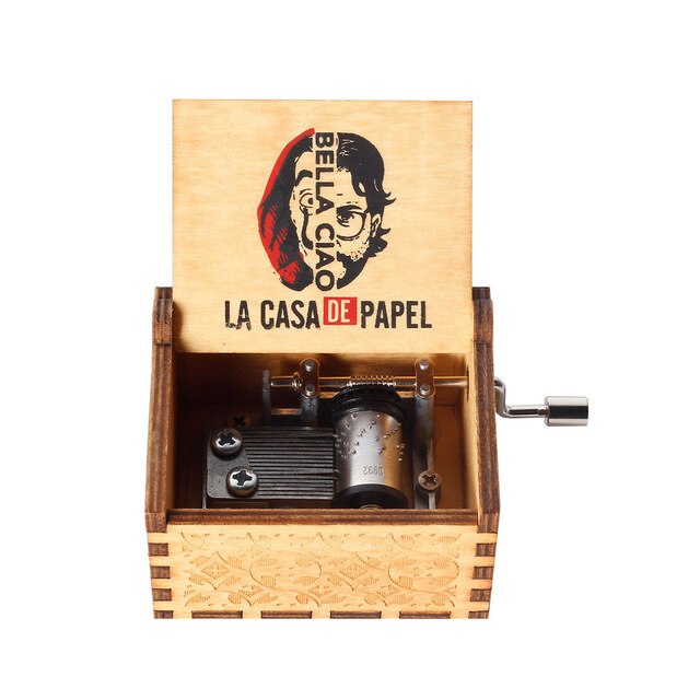 Newest color print The Paper House La Casa De Papel Music Box Bella Ciao Music Box Hand Crank Musical Box Toy Casket Decoration