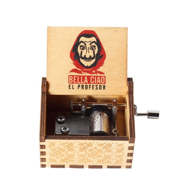 Newest color print The Paper House La Casa De Papel Music Box Bella Ciao Music Box Hand Crank Musical Box Toy Casket Decoration