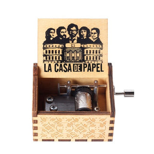 Newest color print The Paper House La Casa De Papel Music Box Bella Ciao Music Box Hand Crank Musical Box Toy Casket Decoration