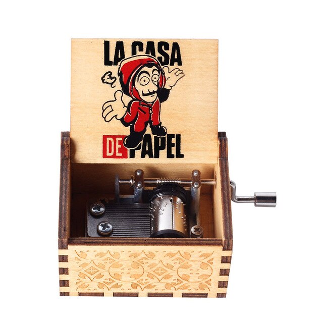 Newest color print The Paper House La Casa De Papel Music Box Bella Ciao Music Box Hand Crank Musical Box Toy Casket Decoration