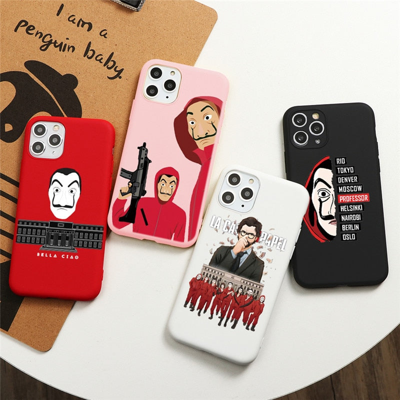TV La Casa de papel Case For iPhone 11 Pro Max 5 5S SE 2 2020 10 X XS Max XR 6 6S 7 8 Plus Money Heist House Of Paper TPU Cover