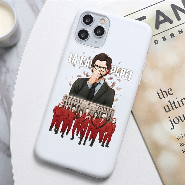 TV La Casa de papel Case For iPhone 11 Pro Max 5 5S SE 2 2020 10 X XS Max XR 6 6S 7 8 Plus Money Heist House Of Paper TPU Cover