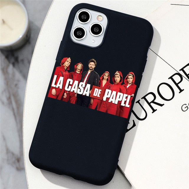 TV La Casa de papel Case For iPhone 11 Pro Max 5 5S SE 2 2020 10 X XS Max XR 6 6S 7 8 Plus Money Heist House Of Paper TPU Cover