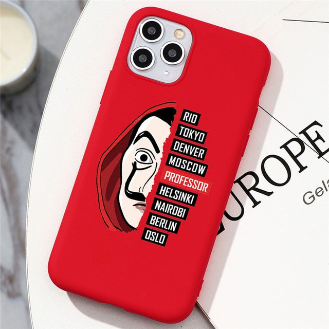 TV La Casa de papel Case For iPhone 11 Pro Max 5 5S SE 2 2020 10 X XS Max XR 6 6S 7 8 Plus Money Heist House Of Paper TPU Cover