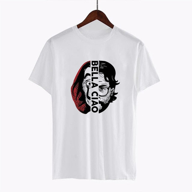 2020 La Casa De Papel woman T-shirt robbery Tees TV station BELLA CIAO woman streetwear paper house funny Harajuku top T-shirt