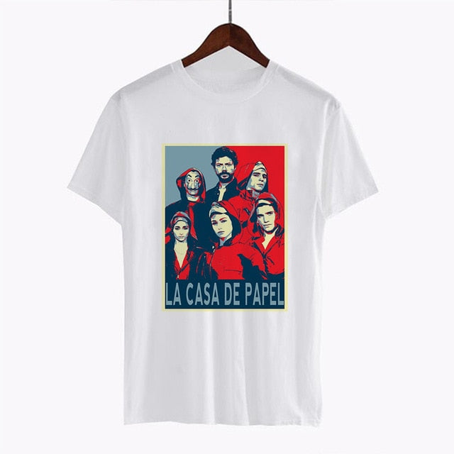 2020 La Casa De Papel woman T-shirt robbery Tees TV station BELLA CIAO woman streetwear paper house funny Harajuku top T-shirt