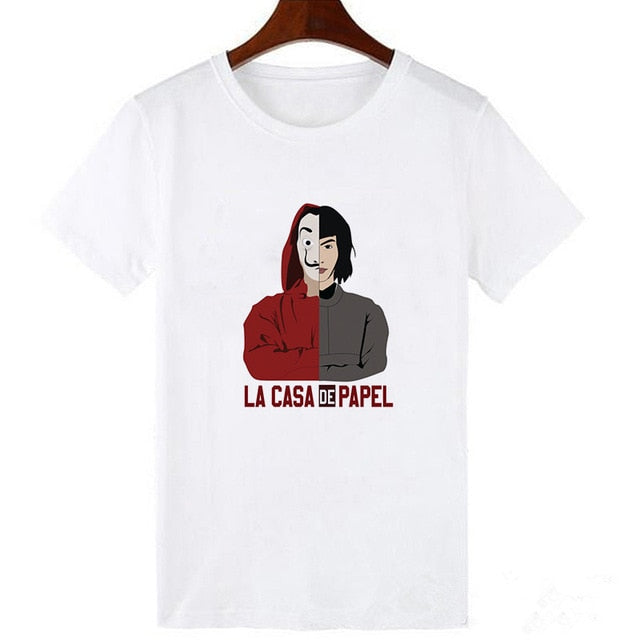 2020 La Casa De Papel woman T-shirt robbery Tees TV station BELLA CIAO woman streetwear paper house funny Harajuku top T-shirt