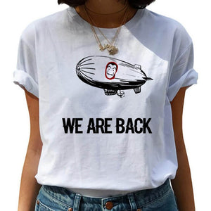 2020 La Casa De Papel woman T-shirt robbery Tees TV station BELLA CIAO woman streetwear paper house funny Harajuku top T-shirt