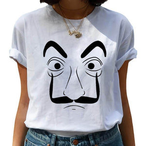 2020 La Casa De Papel woman T-shirt robbery Tees TV station BELLA CIAO woman streetwear paper house funny Harajuku top T-shirt