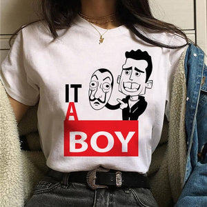 La Casa De Papel Tshirt Fashion Female Maycaur The House Made of Paper T-shirt Money Heist Women Funny Tee Top Clothes T-shirts