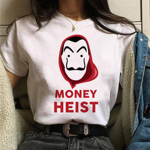 La Casa De Papel Tshirt Fashion Female Maycaur The House Made of Paper T-shirt Money Heist Women Funny Tee Top Clothes T-shirts