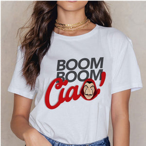 Women's T-shirt Tops Women Harajuku 90s T-shirt Ladies La Casa De Papel Hip-hop T-shirt Money Heist Fashion Paper House T-shirt