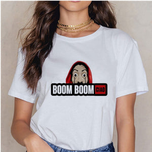 Women's T-shirt Tops Women Harajuku 90s T-shirt Ladies La Casa De Papel Hip-hop T-shirt Money Heist Fashion Paper House T-shirt