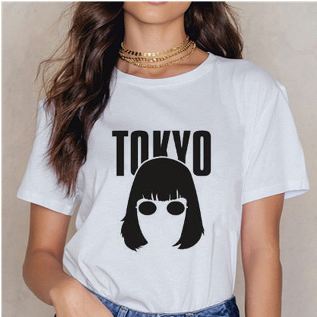 Women's T-shirt Tops Women Harajuku 90s T-shirt Ladies La Casa De Papel Hip-hop T-shirt Money Heist Fashion Paper House T-shirt