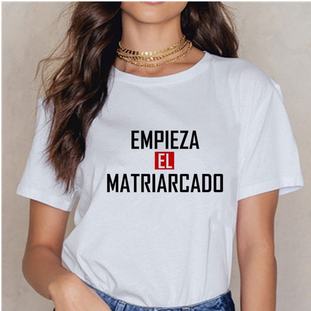 Women's T-shirt Tops Women Harajuku 90s T-shirt Ladies La Casa De Papel Hip-hop T-shirt Money Heist Fashion Paper House T-shirt