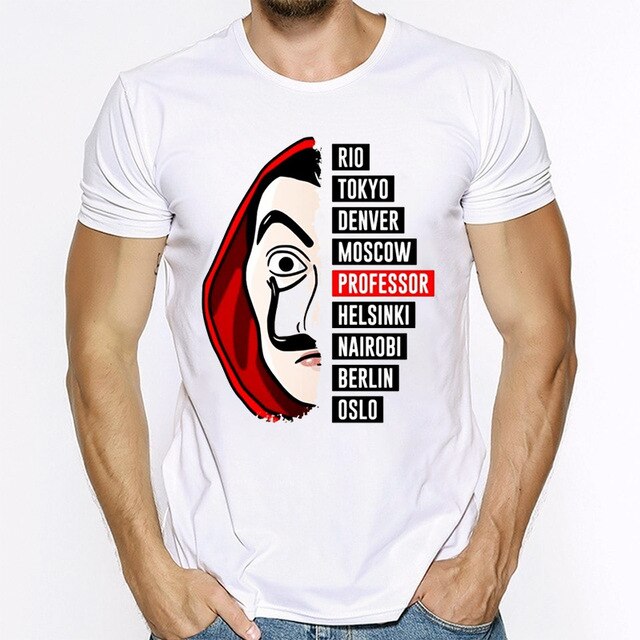 La Casa De Papel T Shirt House Made of Paper Harajuku T-shirt Men Summer Money Heist Cartoon Tees Short Sleeve Hip Hop T-Shirts