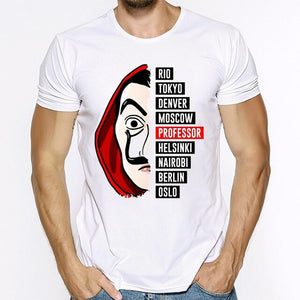 La Casa De Papel T Shirt House Made of Paper Harajuku T-shirt Men Summer Money Heist Cartoon Tees Short Sleeve Hip Hop T-Shirts