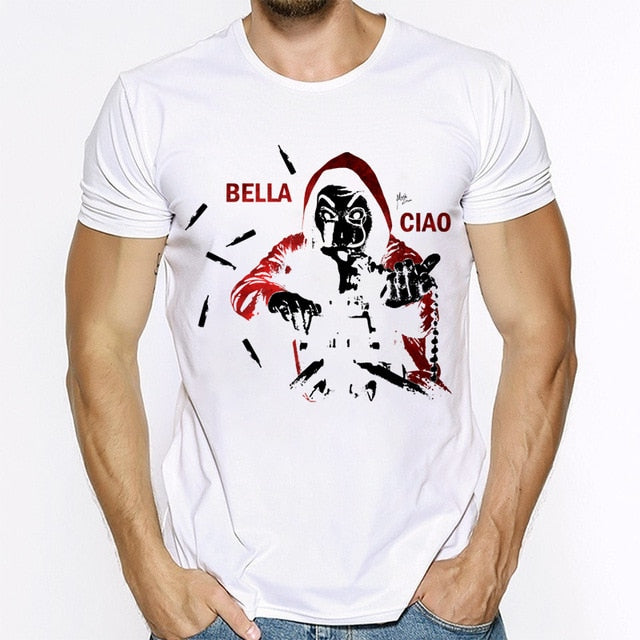 La Casa De Papel T Shirt House Made of Paper Harajuku T-shirt Men Summer Money Heist Cartoon Tees Short Sleeve Hip Hop T-Shirts