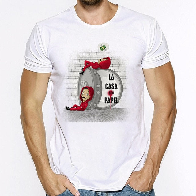 La Casa De Papel T Shirt House Made of Paper Harajuku T-shirt Men Summer Money Heist Cartoon Tees Short Sleeve Hip Hop T-Shirts