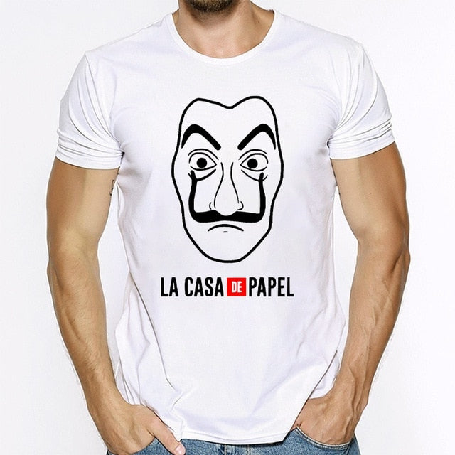 La Casa De Papel T Shirt House Made of Paper Harajuku T-shirt Men Summer Money Heist Cartoon Tees Short Sleeve Hip Hop T-Shirts