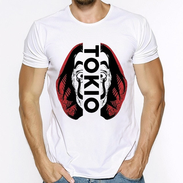La Casa De Papel T Shirt House Made of Paper Harajuku T-shirt Men Summer Money Heist Cartoon Tees Short Sleeve Hip Hop T-Shirts