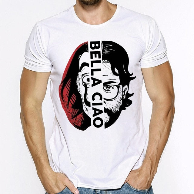 La Casa De Papel T Shirt House Made of Paper Harajuku T-shirt Men Summer Money Heist Cartoon Tees Short Sleeve Hip Hop T-Shirts