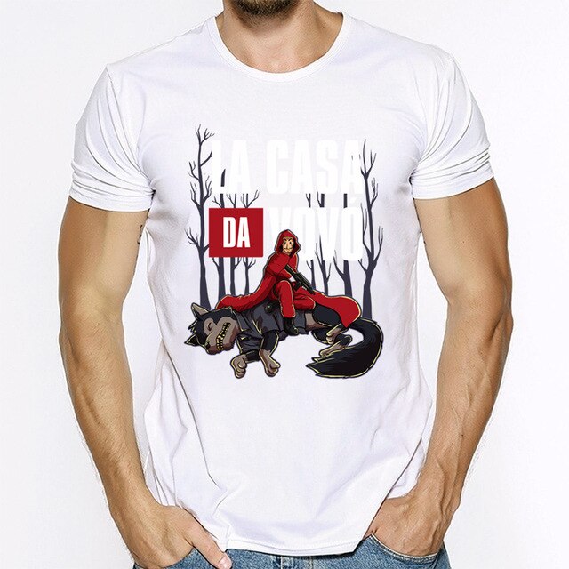 La Casa De Papel T Shirt House Made of Paper Harajuku T-shirt Men Summer Money Heist Cartoon Tees Short Sleeve Hip Hop T-Shirts
