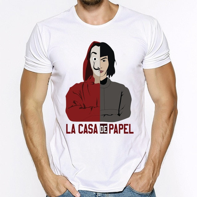 La Casa De Papel T Shirt House Made of Paper Harajuku T-shirt Men Summer Money Heist Cartoon Tees Short Sleeve Hip Hop T-Shirts