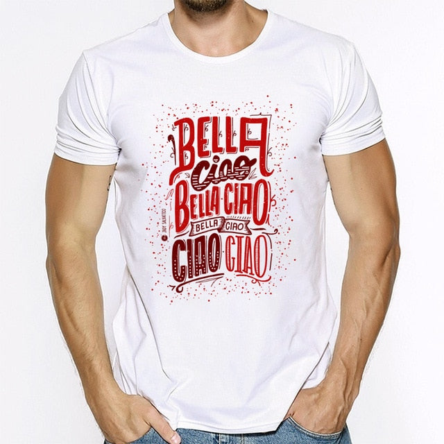 La Casa De Papel T Shirt House Made of Paper Harajuku T-shirt Men Summer Money Heist Cartoon Tees Short Sleeve Hip Hop T-Shirts