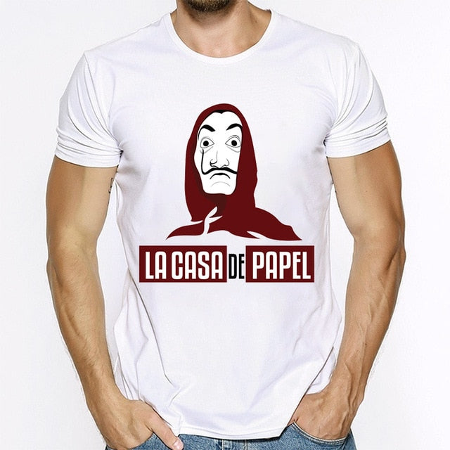 La Casa De Papel T Shirt House Made of Paper Harajuku T-shirt Men Summer Money Heist Cartoon Tees Short Sleeve Hip Hop T-Shirts