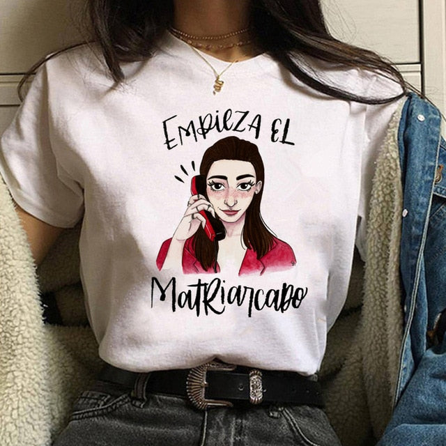 Maycaur The House of Paper T Shirt New Money Heist Women La Casa De Papel Tshirt Funny Top Tee Fashion Female Clothes T-shirts