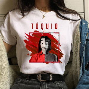 Maycaur The House of Paper T Shirt New Money Heist Women La Casa De Papel Tshirt Funny Top Tee Fashion Female Clothes T-shirts